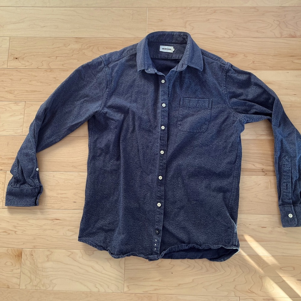 Taylor Stitch Oxford Casual Dress Shirt Dark Blue
